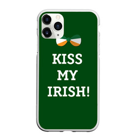 Чехол для iPhone 11 Pro матовый с принтом Kiss my Irish , Силикон |  | Тематика изображения на принте: британия | день святого патрика | золото | ирландия