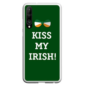 Чехол для Honor P30 с принтом Kiss my Irish , Силикон | Область печати: задняя сторона чехла, без боковых панелей | британия | день святого патрика | золото | ирландия