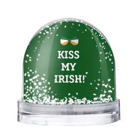 Снежный шар с принтом Kiss my Irish , Пластик | Изображение внутри шара печатается на глянцевой фотобумаге с двух сторон | британия | день святого патрика | золото | ирландия