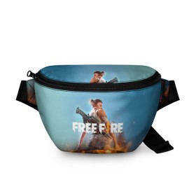 Поясная сумка 3D с принтом free fire , 100% полиэстер | плотная ткань, ремень с регулируемой длиной, внутри несколько карманов для мелочей, основное отделение и карман с обратной стороны сумки застегиваются на молнию | free fire | freefire | игра free fire | игра фрифаер | фри файр | фрифаер