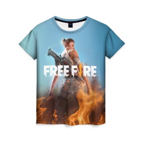 Женская футболка 3D с принтом free fire , 100% полиэфир ( синтетическое хлопкоподобное полотно) | прямой крой, круглый вырез горловины, длина до линии бедер | free fire | freefire | игра free fire | игра фрифаер | фри файр | фрифаер