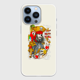 Чехол для iPhone 13 Pro с принтом Пират ,  |  | art | pirate | skull | арт | борода | дым | капитан | кости | костюм | листья | море | моряк | надпись | нож | оружие | пират | пистолет | попугай | прикольная | птица | череп