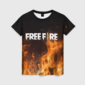 Женская футболка 3D с принтом FREE FIRE , 100% полиэфир ( синтетическое хлопкоподобное полотно) | прямой крой, круглый вырез горловины, длина до линии бедер | free fire | freefire | игра free fire | игра фрифаер | фри файр | фрифаер