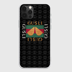 Чехол для iPhone 12 Pro Max с принтом GUSLI , Силикон |  | antibrand | gucci | gucci colors | gusli | антибренд | гусли | гучи | лого | логотип | мем | надпись | прикол | цвета гучи