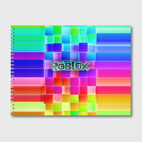 Альбом для рисования с принтом Роблокс , 100% бумага
 | матовая бумага, плотность 200 мг. | roblox | бро | геометрия | игры | квадраты | кубизм | кубы | линии | нуб | про | радуга | роблокс | человечки