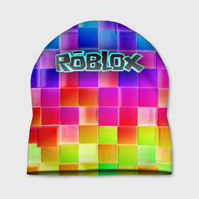 Шапка 3D с принтом Роблокс , 100% полиэстер | универсальный размер, печать по всей поверхности изделия | roblox | бро | геометрия | игры | квадраты | кубизм | кубы | линии | нуб | про | радуга | роблокс | человечки