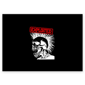 Поздравительная открытка с принтом The Exploited , 100% бумага | плотность бумаги 280 г/м2, матовая, на обратной стороне линовка и место для марки
 | punks | punks not dead | the exploited | панк не сдох | панки | уоти | череп | эксплоитед