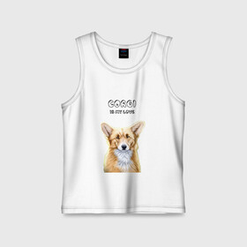 Детская майка хлопок с принтом Corgi is my Love ,  |  | corgi | corgi is my love | корги | собака