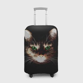 Чехол для чемодана 3D с принтом Зеленоглазый кот , 86% полиэфир, 14% спандекс | двустороннее нанесение принта, прорези для ручек и колес | зеленые глаза | кот | котик | кошак | кошатнику | кошатнице | кошачий портрет | кошка | кошка с зелеными глазами | кружка | любительнице ко | любителю кошек | подушка | полосатый кот | портрет кота