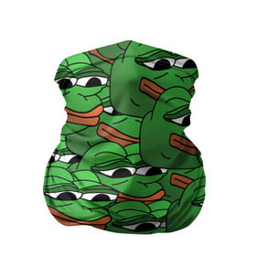 Бандана-труба 3D с принтом Pepe The Frog , 100% полиэстер, ткань с особыми свойствами — Activecool | плотность 150‒180 г/м2; хорошо тянется, но сохраняет форму | Тематика изображения на принте: frog | meme | memes | pepe | pepe the frog | грустная жабка | лягушка | лягушонок пепе | мем | мемы