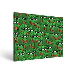 Холст прямоугольный с принтом Pepe The Frog , 100% ПВХ |  | frog | meme | memes | pepe | pepe the frog | грустная жабка | лягушка | лягушонок пепе | мем | мемы