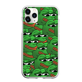 Чехол для iPhone 11 Pro Max матовый с принтом Pepe The Frog , Силикон |  | frog | meme | memes | pepe | pepe the frog | грустная жабка | лягушка | лягушонок пепе | мем | мемы
