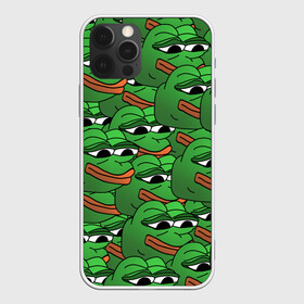 Чехол для iPhone 12 Pro с принтом Pepe The Frog , силикон | область печати: задняя сторона чехла, без боковых панелей | Тематика изображения на принте: frog | meme | memes | pepe | pepe the frog | грустная жабка | лягушка | лягушонок пепе | мем | мемы