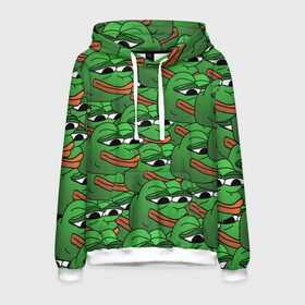 Мужская толстовка 3D с принтом Pepe The Frog , 100% полиэстер | двухслойный капюшон со шнурком для регулировки, мягкие манжеты на рукавах и по низу толстовки, спереди карман-кенгуру с мягким внутренним слоем. | frog | meme | memes | pepe | pepe the frog | грустная жабка | лягушка | лягушонок пепе | мем | мемы
