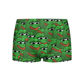 Мужские трусы 3D с принтом Pepe The Frog , 50% хлопок, 50% полиэстер | классическая посадка, на поясе мягкая тканевая резинка | Тематика изображения на принте: frog | meme | memes | pepe | pepe the frog | грустная жабка | лягушка | лягушонок пепе | мем | мемы