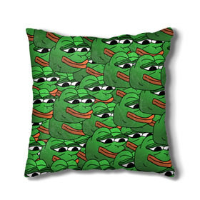 Подушка 3D с принтом Pepe The Frog , наволочка – 100% полиэстер, наполнитель – холлофайбер (легкий наполнитель, не вызывает аллергию). | состоит из подушки и наволочки. Наволочка на молнии, легко снимается для стирки | frog | meme | memes | pepe | pepe the frog | грустная жабка | лягушка | лягушонок пепе | мем | мемы