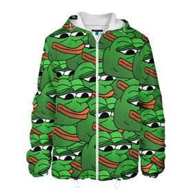 Мужская куртка 3D с принтом Pepe The Frog , ткань верха — 100% полиэстер, подклад — флис | прямой крой, подол и капюшон оформлены резинкой с фиксаторами, два кармана без застежек по бокам, один большой потайной карман на груди. Карман на груди застегивается на липучку | Тематика изображения на принте: frog | meme | memes | pepe | pepe the frog | грустная жабка | лягушка | лягушонок пепе | мем | мемы