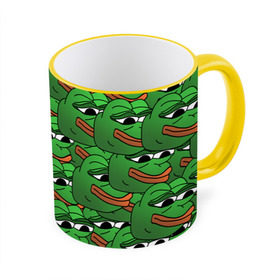 Кружка с полной запечаткой с принтом Pepe The Frog , керамика | ёмкость 330 мл | Тематика изображения на принте: frog | meme | memes | pepe | pepe the frog | грустная жабка | лягушка | лягушонок пепе | мем | мемы
