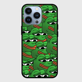 Чехол для iPhone 13 Pro с принтом Pepe The Frog ,  |  | Тематика изображения на принте: frog | meme | memes | pepe | pepe the frog | грустная жабка | лягушка | лягушонок пепе | мем | мемы