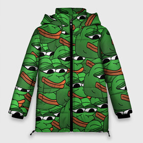 Женская зимняя куртка 3D с принтом Pepe The Frog , верх — 100% полиэстер; подкладка — 100% полиэстер; утеплитель — 100% полиэстер | длина ниже бедра, силуэт Оверсайз. Есть воротник-стойка, отстегивающийся капюшон и ветрозащитная планка. 

Боковые карманы с листочкой на кнопках и внутренний карман на молнии | frog | meme | memes | pepe | pepe the frog | грустная жабка | лягушка | лягушонок пепе | мем | мемы