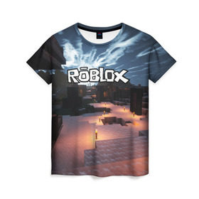 Женская футболка 3D с принтом ROBLOX , 100% полиэфир ( синтетическое хлопкоподобное полотно) | прямой крой, круглый вырез горловины, длина до линии бедер | game | gamer | logo | roblox | игры | логотип | роблокс