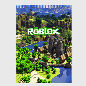 Скетчбук с принтом ROBLOX , 100% бумага
 | 48 листов, плотность листов — 100 г/м2, плотность картонной обложки — 250 г/м2. Листы скреплены сверху удобной пружинной спиралью | Тематика изображения на принте: game | gamer | logo | roblox | игры | логотип | роблокс