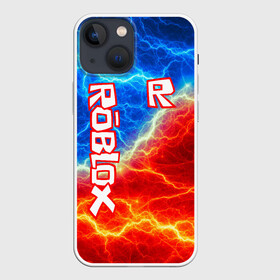 Чехол для iPhone 13 mini с принтом ROBLOX. ,  |  | game | gamer | logo | minecraft | roblox | simulator | игра | конструктор | лого | симулятор | строительство | фигура