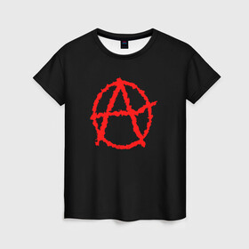 Женская футболка 3D с принтом Анархия , 100% полиэфир ( синтетическое хлопкоподобное полотно) | прямой крой, круглый вырез горловины, длина до линии бедер | art | rock | sons of anarchy | анархия | арт | группа | егор летов | логотип | музыка | панк | панк рок | прикольная | рок | свобода | хаос