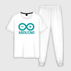 Мужская пижама хлопок с принтом Arduino , 100% хлопок | брюки и футболка прямого кроя, без карманов, на брюках мягкая резинка на поясе и по низу штанин
 | arduino | board | code | ide | ардуино | код | коды | плата | платы | программирование