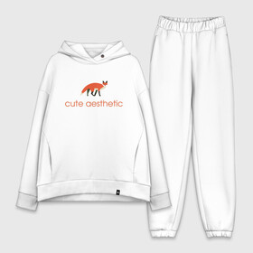 Женский костюм хлопок Oversize с принтом эстетика милоты ,  |  | 14 февраля | 8 марта | aesthetic | cute | cute fox | eevee | fox | день валентина | день всех влюблённых | иви | курама | лиса | лисичка | няяя