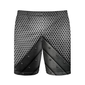 Мужские шорты спортивные с принтом Броня металлическая ,  |  | абстракция | броня | геометрия | железо | кольчуга | конус | круги | линии | металл | полосы | сетка | сталь | текстура | треугольник
