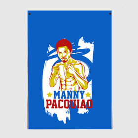 Постер с принтом Manny Pacquiao , 100% бумага
 | бумага, плотность 150 мг. Матовая, но за счет высокого коэффициента гладкости имеет небольшой блеск и дает на свету блики, но в отличии от глянцевой бумаги не покрыта лаком | manny pacquiao | pac man | pacquiao | бокс | мэнни пакьяо | пакьяо