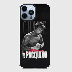 Чехол для iPhone 13 Pro Max с принтом Manny Pacquiao ,  |  | Тематика изображения на принте: manny pacquiao | pac man | pacquiao | бокс | мэнни пакьяо | пакьяо