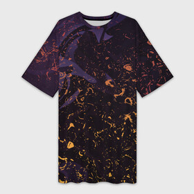Платье-футболка 3D с принтом Flame in the night ,  |  | абстракция | линии | огонь | пламя | узор | фиолетовый
