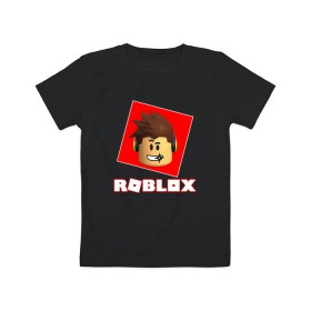 Детская футболка хлопок с принтом ROBLOX , 100% хлопок | круглый вырез горловины, полуприлегающий силуэт, длина до линии бедер | game | gamer | logo | minecraft | roblox | simulator | игра | конструктор | лого | майнкрафт | симулятор | строительство | фигура