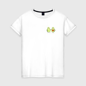 Женская футболка хлопок с принтом Авокадо. , 100% хлопок | прямой крой, круглый вырез горловины, длина до линии бедер, слегка спущенное плечо | авокадо | веган | еда блогеров | мемы | минимализм | прикольные картинки | прикольные надписи | растение | смешное авокадо | фрукт