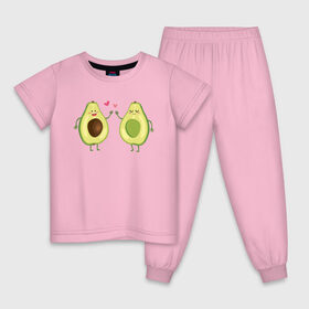 Детская пижама хлопок с принтом Авокадо. , 100% хлопок |  брюки и футболка прямого кроя, без карманов, на брюках мягкая резинка на поясе и по низу штанин
 | авокадо | веган | еда блогеров | любовь | мемы | минимализм | прикольные картинки | прикольные надписи | растение | смешное авокадо | фрукт