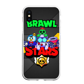 Чехол для iPhone XS Max матовый с принтом BRAWL STARS 2020 , Силикон | Область печати: задняя сторона чехла, без боковых панелей | 8 | 8bit | bit | brawl | brawlstars | crow | leon | leonskin | max | mr p | sally | virus | бит | бравл | звезды | игра | космо | леон | макс | мультик | пламя | робот | старc | старз