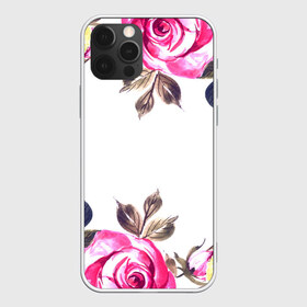 Чехол для iPhone 12 Pro Max с принтом Розы , Силикон |  | flowers | pink | бутоны | весна | лето | листья | природа | роза | розовые | розы | цветок | цветочки | цветы