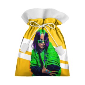 Подарочный 3D мешок с принтом Green Eilish , 100% полиэстер | Размер: 29*39 см | bad guy | billie eilish | music | ocean eyes | pop | билли айлиш | билли эйлиш | девушка | музыка