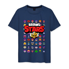 Мужская футболка хлопок с принтом BRAWL STARS , 100% хлопок | прямой крой, круглый вырез горловины, длина до линии бедер, слегка спущенное плечо. | 8 bit | 8 бит | bibi | brawl stars | crow | el brown | leon | leon shark | max | mr.p | sally leon | shark | stars | virus | werewolf | акула | биби | вирус | ворон | леон | оборотень | пингвин