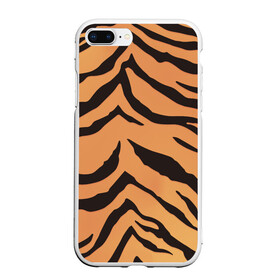 Чехол для iPhone 7Plus/8 Plus матовый с принтом Тигриный камуфляж , Силикон | Область печати: задняя сторона чехла, без боковых панелей | Тематика изображения на принте: камуфляж | кошка | кошки | окрас | природа | текстура | тигр | тигра | тигры