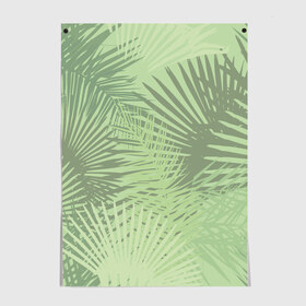 Постер с принтом В джунгли , 100% бумага
 | бумага, плотность 150 мг. Матовая, но за счет высокого коэффициента гладкости имеет небольшой блеск и дает на свету блики, но в отличии от глянцевой бумаги не покрыта лаком | арт | джунгли | лес | леса | пальма | пальмы | папоротник