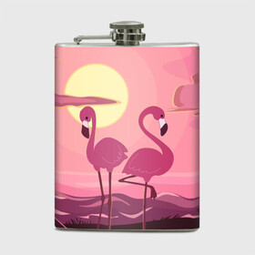 Фляга с принтом фламинго , металлический корпус | емкость 0,22 л, размер 125 х 94 мм. Виниловая наклейка запечатывается полностью | Тематика изображения на принте: flamingo | pink | арт | животные | искусство | картина | пейзаж | природа | пруд | рисунок | розовый | фламинго
