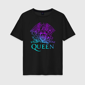 Женская футболка хлопок Oversize с принтом QUEEN , 100% хлопок | свободный крой, круглый ворот, спущенный рукав, длина до линии бедер
 | queen | rock | брайан мэи | группа queen | группа квин | джон дикон | квин | королева | король | роджер тейлор | рок | фредди меркьюри