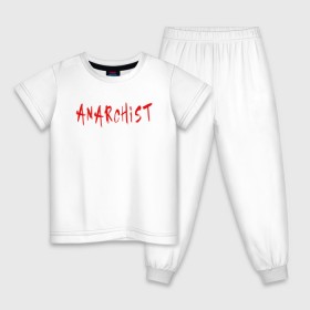 Детская пижама хлопок с принтом Анархист , 100% хлопок |  брюки и футболка прямого кроя, без карманов, на брюках мягкая резинка на поясе и по низу штанин
 | anarchism | anarchist | anarchy | music | punk | revolution | rock | system | анархизм | анархист | анархия | гражданская | летов | музыка | оборона | панк | революция | рок