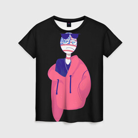 Женская футболка 3D с принтом СountryHumans , 100% полиэфир ( синтетическое хлопкоподобное полотно) | прямой крой, круглый вырез горловины, длина до линии бедер | country humans | америка | интернет приколы | мемы | прикольные картинки | сountryhumans