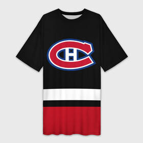 Платье-футболка 3D с принтом Монреаль Канадиенс ,  |  | canadiens | hockey | montreal | montreal canadiens | nhl | usa | канадиенс | монреаль | монреаль канадиенс | нхл | спорт | сша | хоккей | шайба