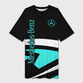 Платье-футболка 3D с принтом Mercedes Benz ,  |  | amg | benz | cars | drive | mercedes | supercars | амг | бенц | гелендваген | гонки | мерин | мерс | мерседес | обзор | скорость | форма