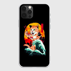 Чехол для iPhone 12 Pro Max с принтом Котейка , Силикон |  | Тематика изображения на принте: animal | anime | art | cat | japan | meme | samurai | аниме | арт | волна | животное | закат | иероглефы | кот | кошка | мем | прикол | прикольная | природа | сакура | самурай | суши | юмор | япония